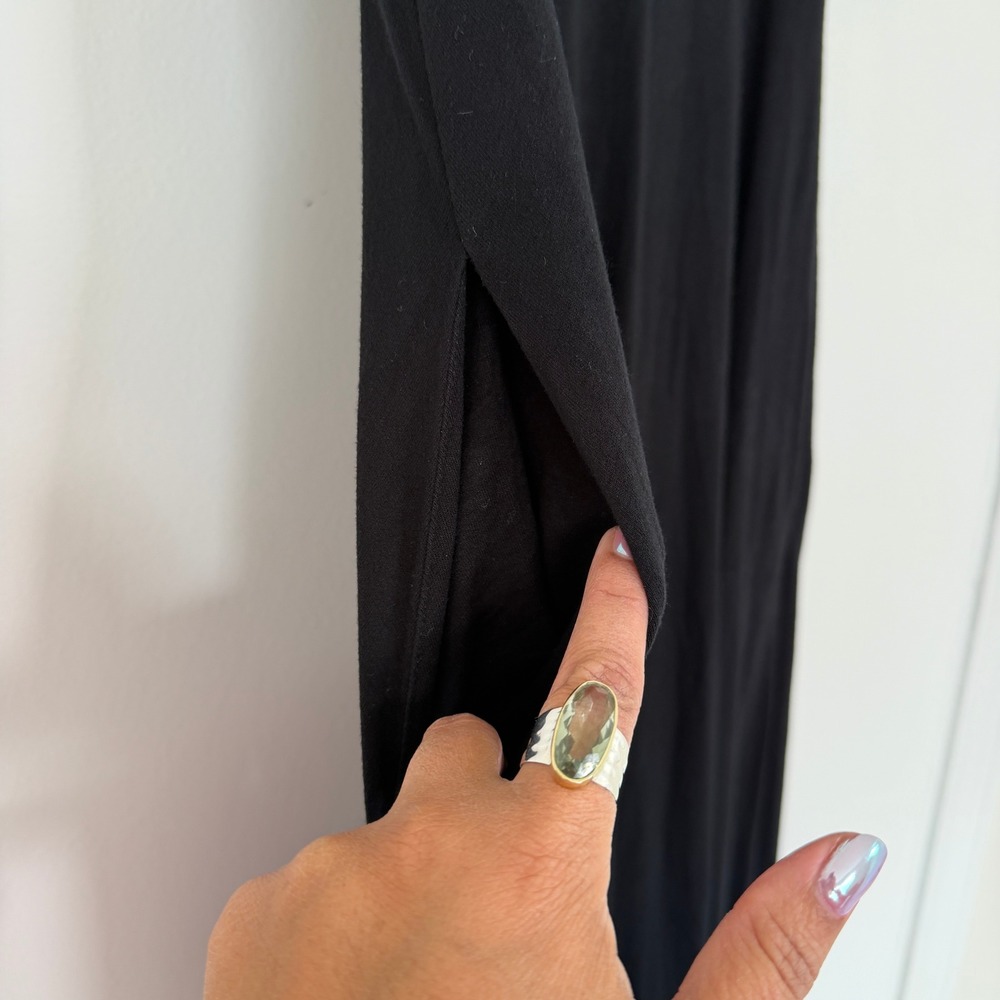 Boden Annecy Black Sleeveless Faux Wrap Maxi Dress V-Neck Pockets Size 6 - Picture 8 of 11